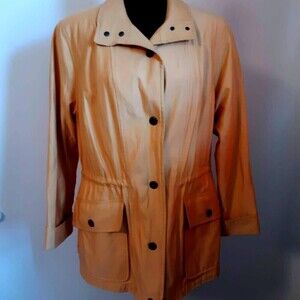 Bromley Rain All Weather Coat Size Small Adjustable Drawstring Waist Zip Sides